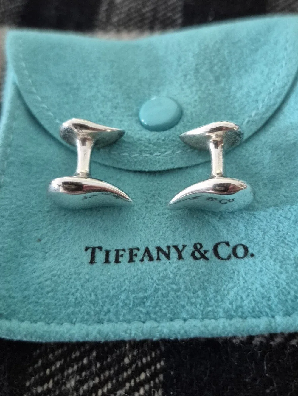 Tiffany & Co. Cufflinks Elsa Peretti Tear Drop 925 Sterling Silver